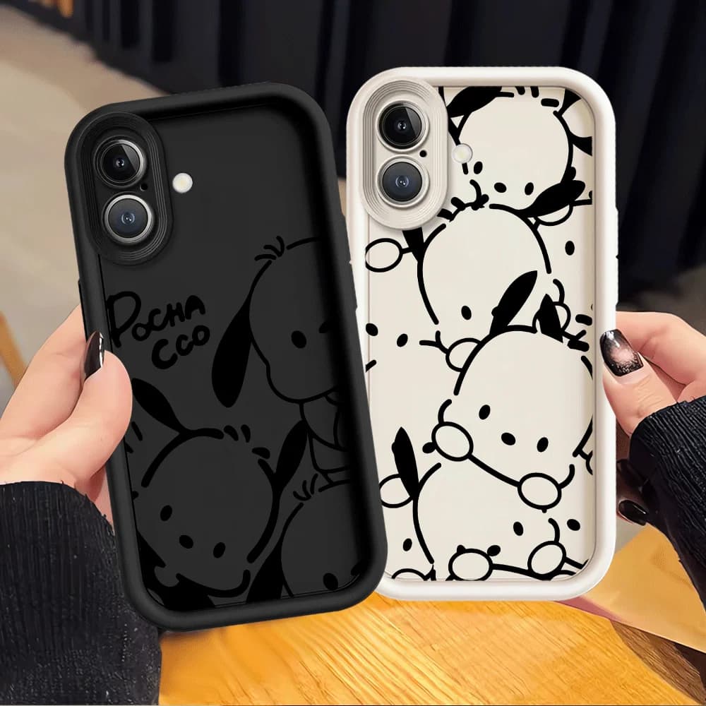 Custodia per iPhone 15 16 14 Plus XS Max 17 Air XR 13 12 11 Pro Max 16e Soft Shell Sanrio Pochacco Cartoon