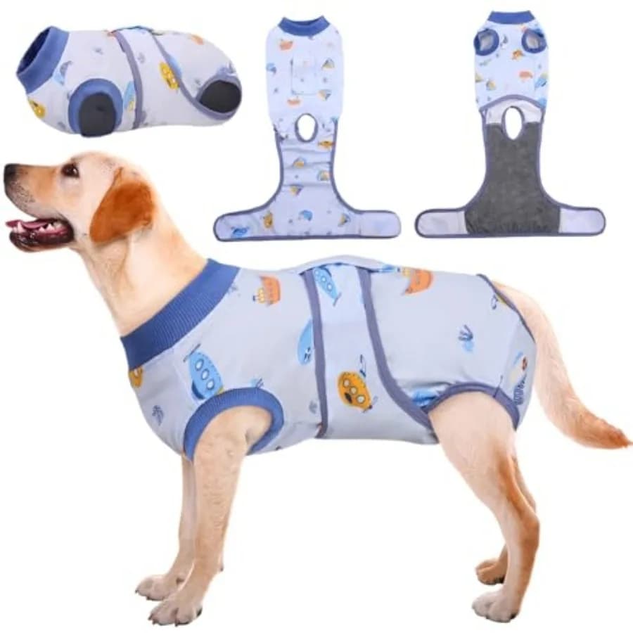 Tuta di Recupero per Cani e Gatti Post-Operatoria, Maglietta Professionale per il Recupero degli Animali Domestici, Bende per Ferite Addominali del Cane, Sostituto del Collare E-Collar