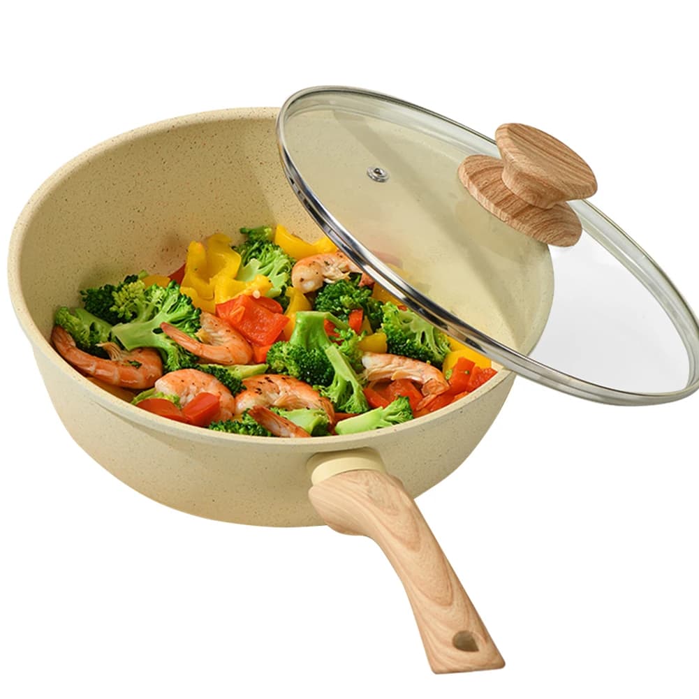 Nonstick Frying Pan Skillet with Lid Omelet Pan PFOA/PFAS/PTFE Free Fry Pan Heat Resistant Handle for Breakfast