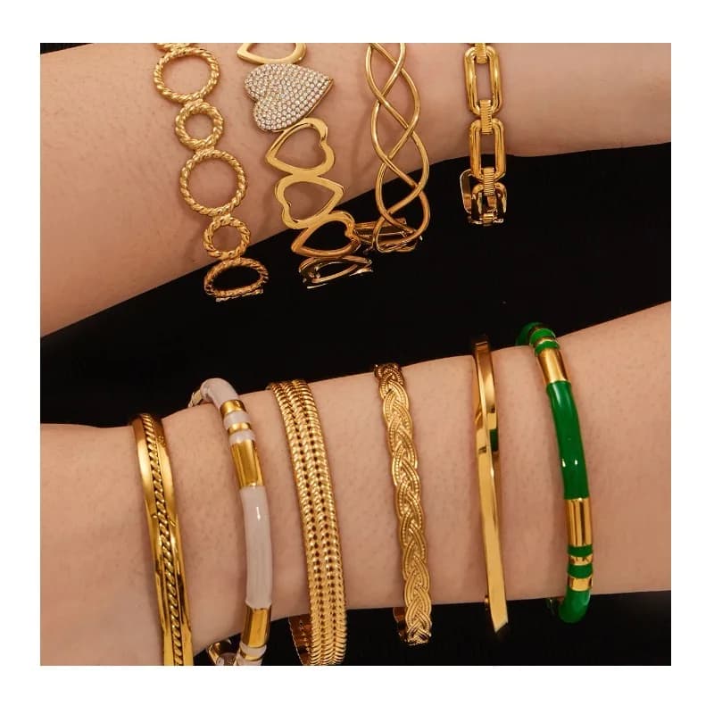 Bracciale in Acciaio Inossidabile Stile Medievale, Design Personalizzato con Finitura Lucida e Zirconi, Bracciale Aperto