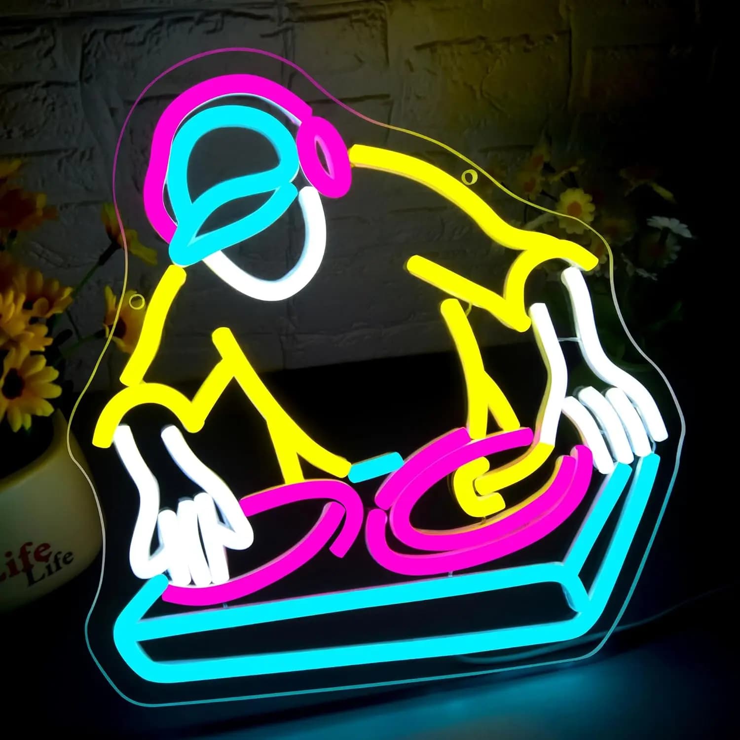 Insegna Luminosa DJ per Feste, Luce Colorata Sognante e Rilassante, Bagliore Nebbioso, Soluzione contro la Solitudine