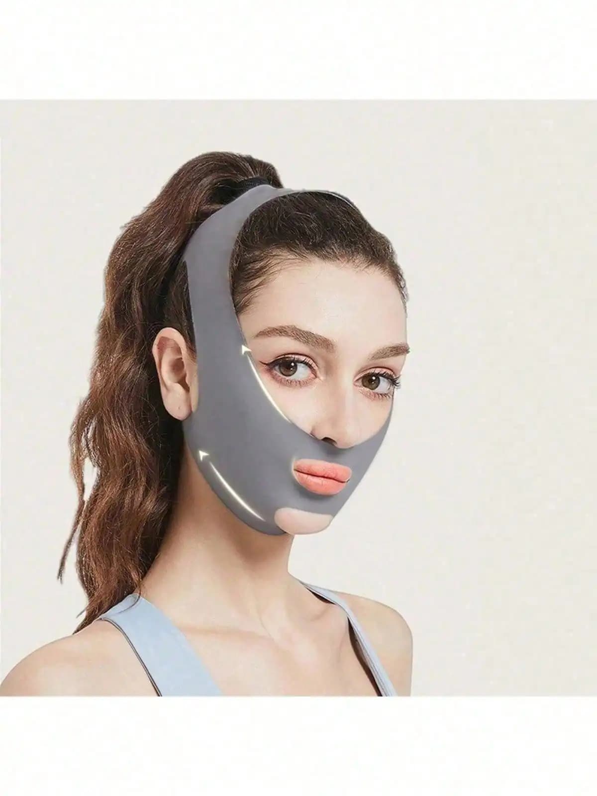 1 grey V-shaped band lifting and firming facial contours Slimming effect for running and jumping on rope Breathable material