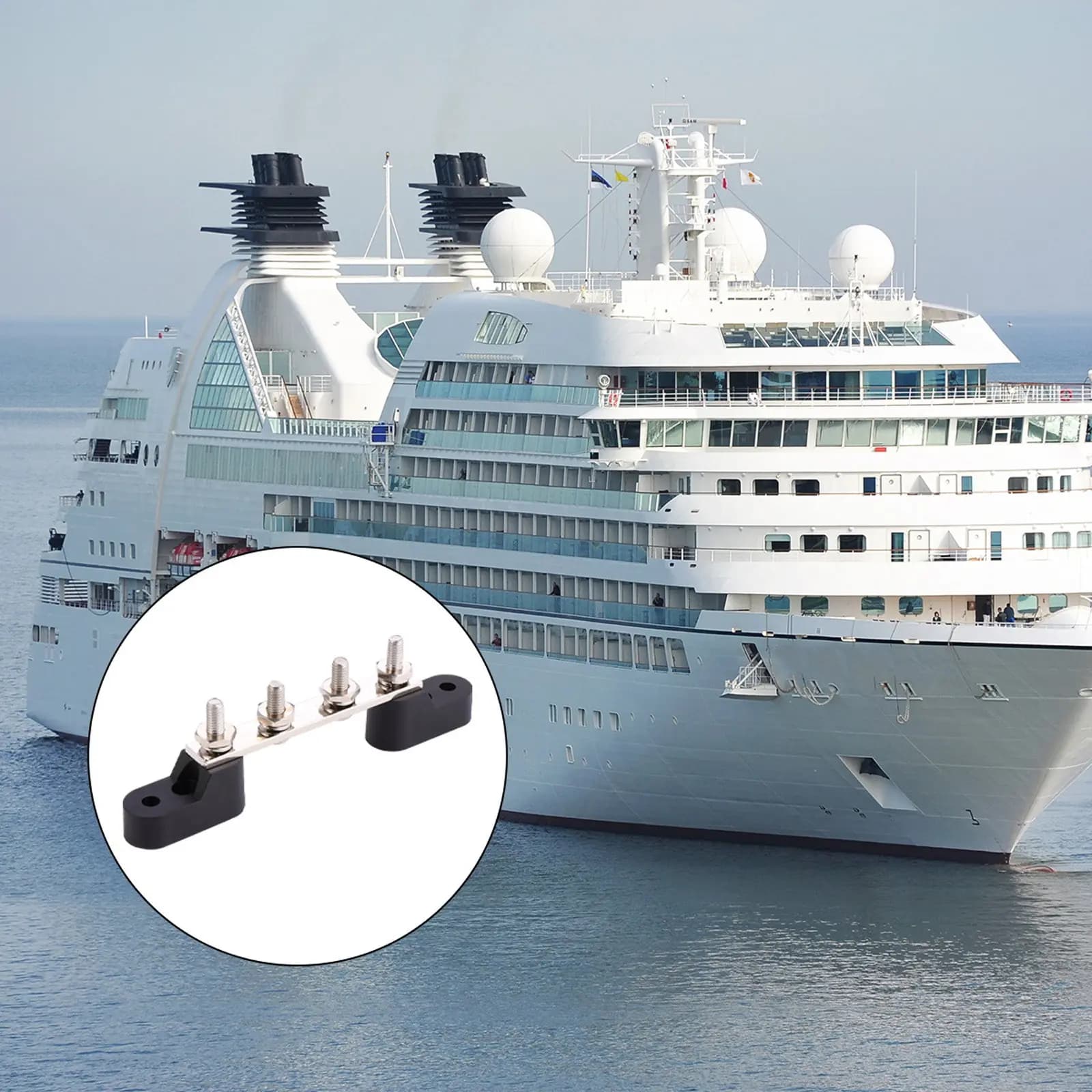 Bus Bar Block 100A Straight Terminal For Car Marine Rv Yacht Power Distribution Adhesive Heat Shrink Ring