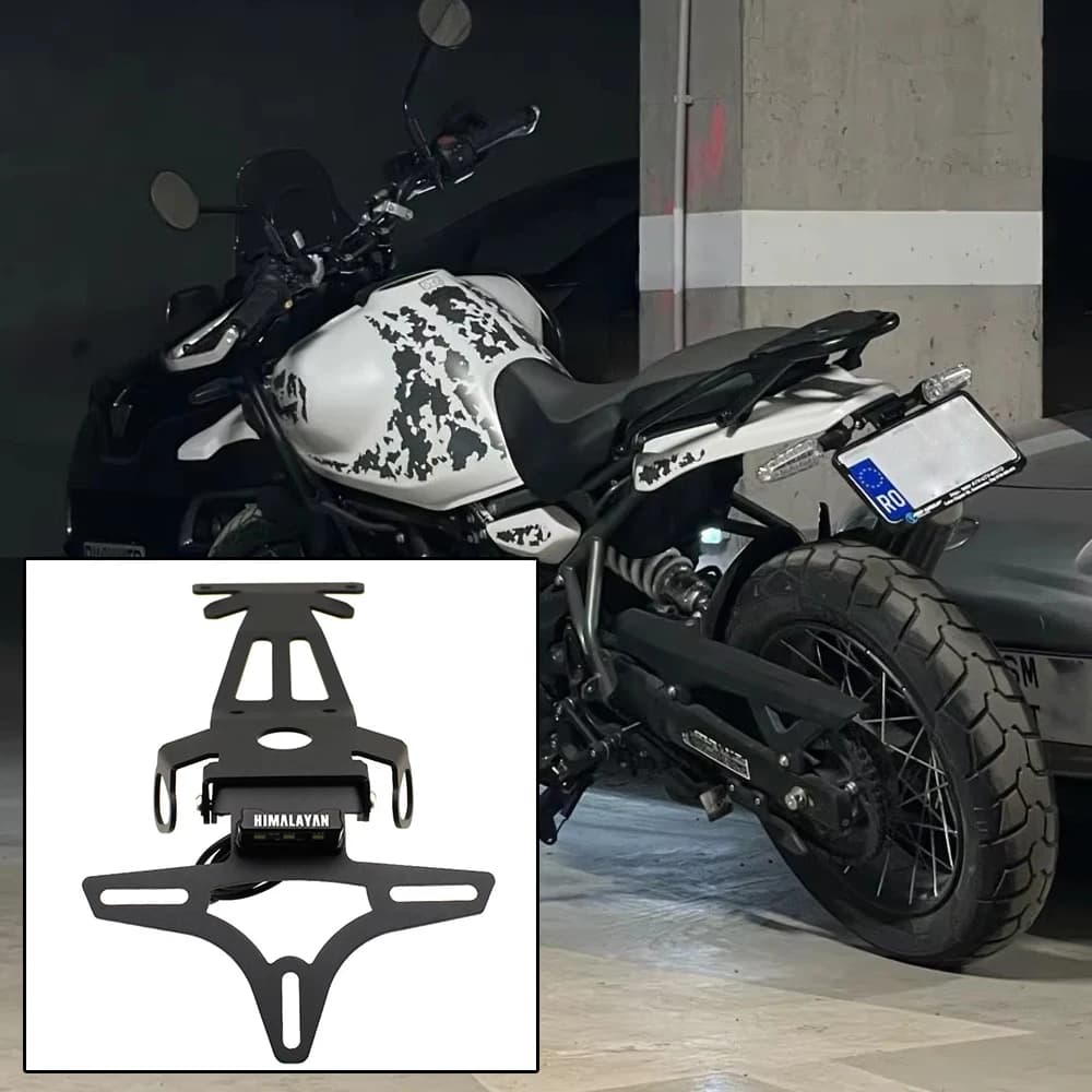 For Royal Enfield Himalayan 450 Himalayan450 Motorcycle Rear License Plate Holder Bracket with Light Tail Tidy Fender Eliminator