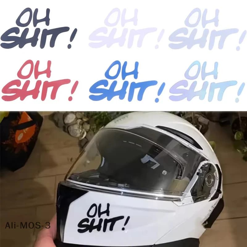 【S】Decalcomania in vinile impermeabile per moto, 1 adesivo con lettera divertente per casco, scooter e auto, adesivo durevole