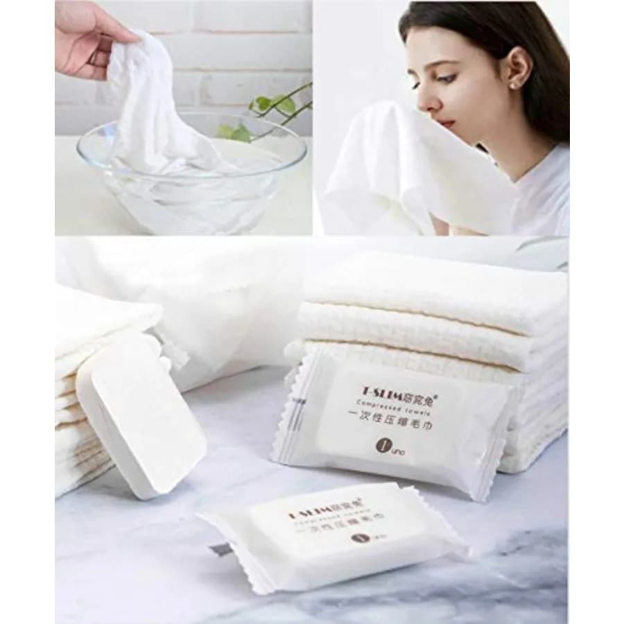 Premium Compressed Towel Tablet, Essential Face Washcloths for Travel, Camping, Hiking, Sports and Beyond, Portable Disposable