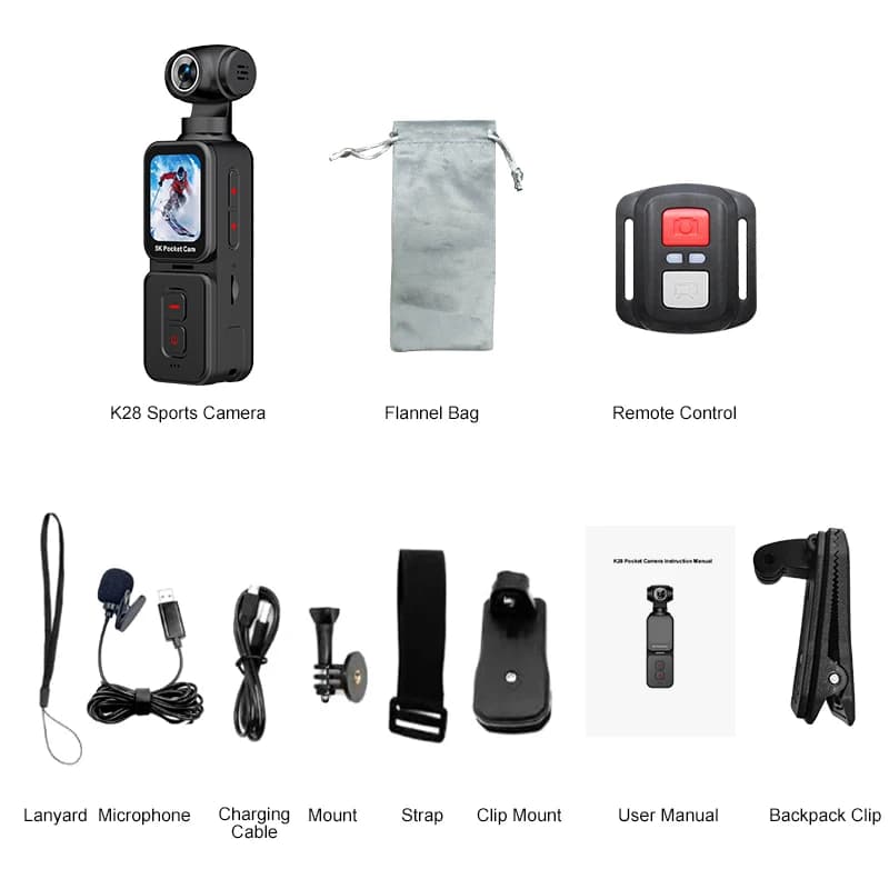 NCZOBOE 5K Action Cameras Anti-shake Sports Cam 270° Face Detect Auto Rotative Pocket Camcorder Digital Vlog Camera Video