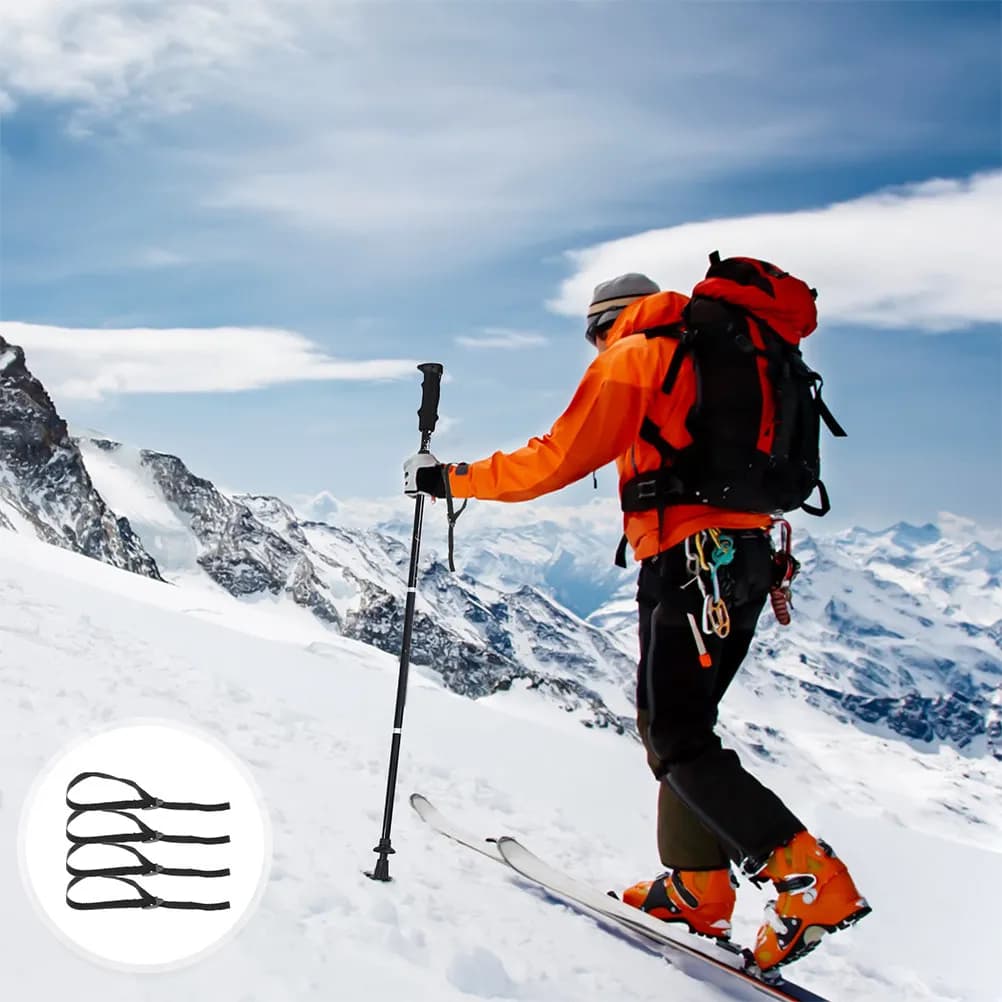 4 Pezzi Cinghie Ergonomiche Regolabili per Bastoncini da Sci, Cinghie in Nylon per Bastoncini da Trekking, Ricambio per Sci ed Escursionismo