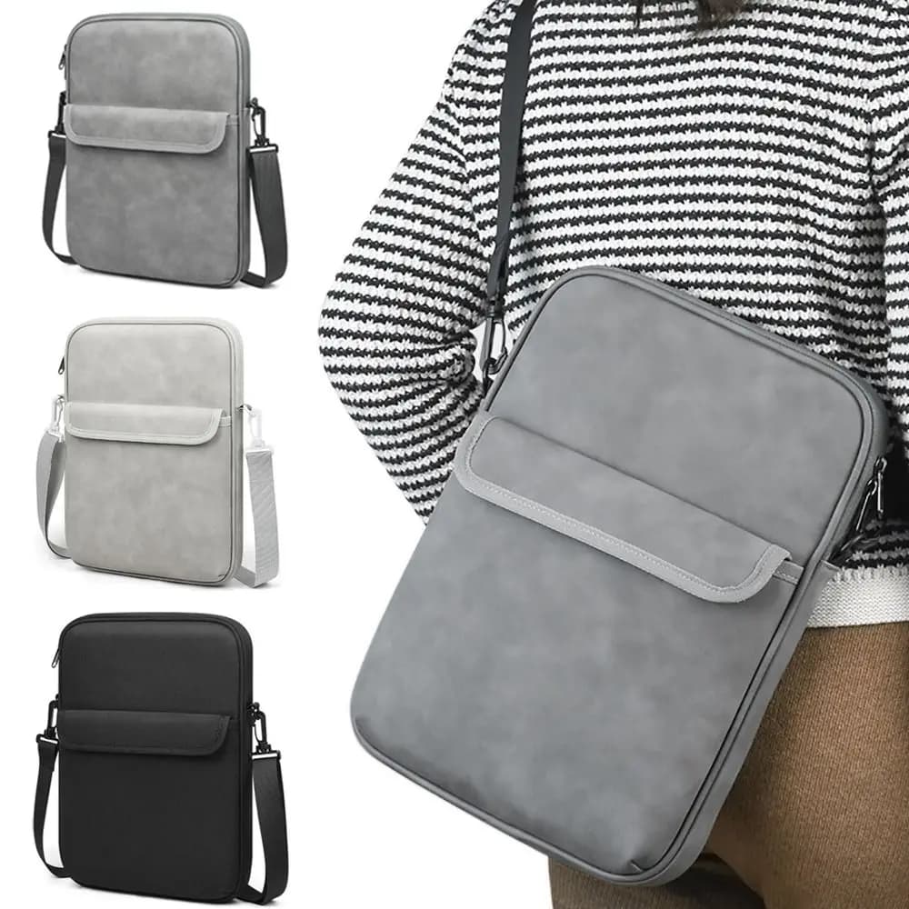 Nuova custodia per tablet da 11-13 pollici in pelle nappa con tracolla Borsa a tracolla per laptop Custodia per laptop regolabile impermeabile