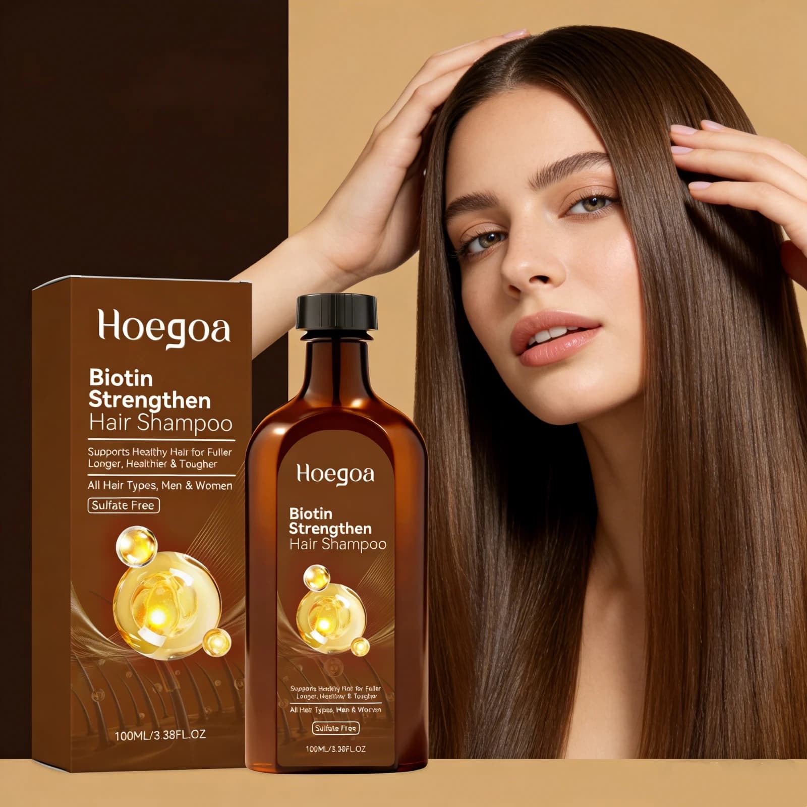 Shampoo alla Biotina per la Crescita dei Capelli, Pulisce, Idrata il Cuoio Capelluto, Stimola i Follicoli, Anti-Caduta, Nutriente e Volumizzante