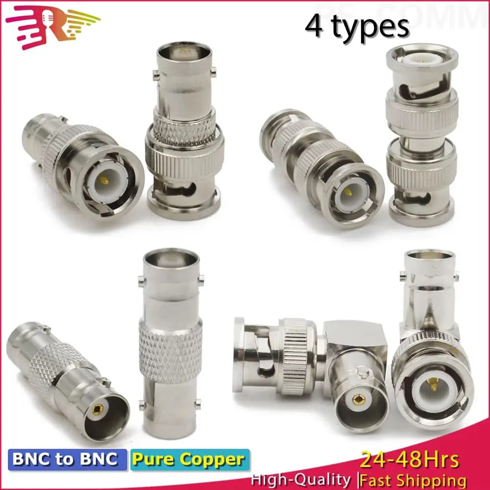 Adattatore da BNC a BNC maschio femmina Convertitore coassiale RF Connettore jack ad angolo retto da 90 gradi per lotto di sorveglianza dell'antenna video