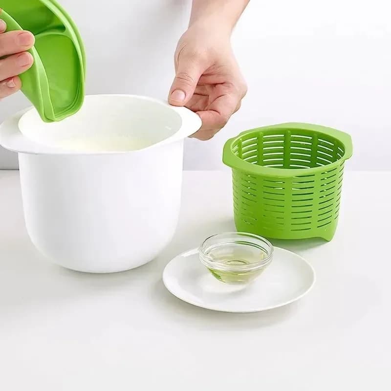 Microwave Oven Silicone Cheese Maker DIY Fresh Cheese Machine Cheese Whey Drain Filter Bucket with Cheese Recipe Kitchen Gadgets
