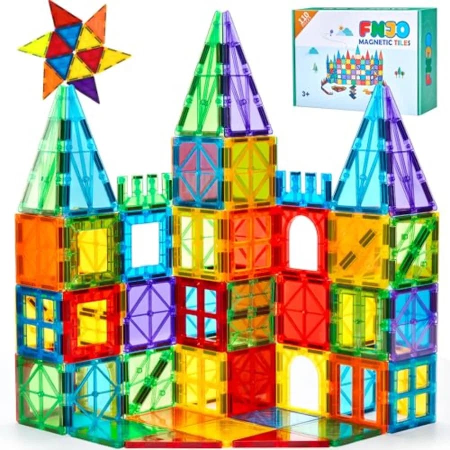 Magnetic Tiles, Magnet Building Set, Magnetic Building Blocks, Construction STEM Learning and Playing Toys for,Montori Toy for