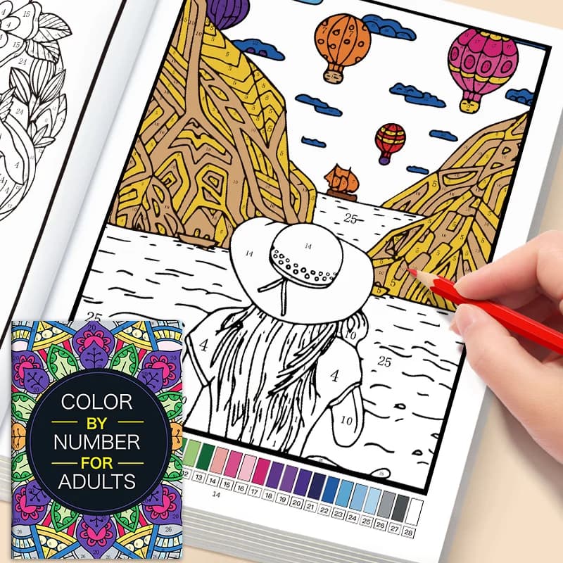 Digital Hand-Drawn Doodle Drawing Book, Precise Digital Labeling and Coloring, Coloring Book with Diverse Combinations of Characters, Mysterious Beasts, and Natural Scenery