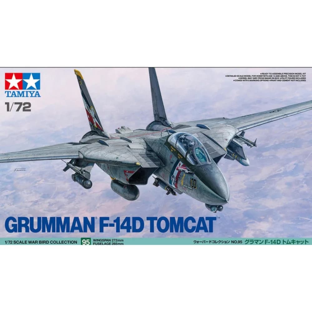 Tamiya TA60795 1/72 Grumman F-14D Tomcat Kit modello di assemblaggio per aereo da caccia