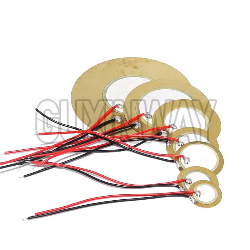 5/10/20 Pezzi Elemento Piezoelettrico in Ceramica con Filo, Diametro 12MM 15MM 18MM 20MM 27MM 35MM 50MM