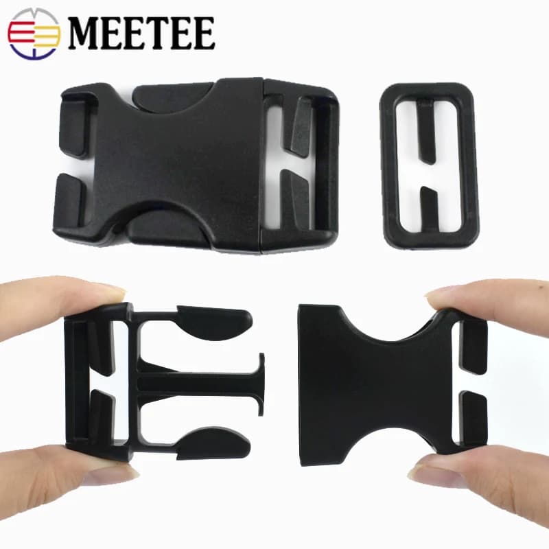 10/30 Pezzi Fibbie a Sgancio Rapido in Plastica Nera da 20-50mm per Cinghie Borse, Chiusure Scorrevoli Tri-Glide, Regolatori per Collari Animali Domestici, Accessori Fai-da-te per Bagagli