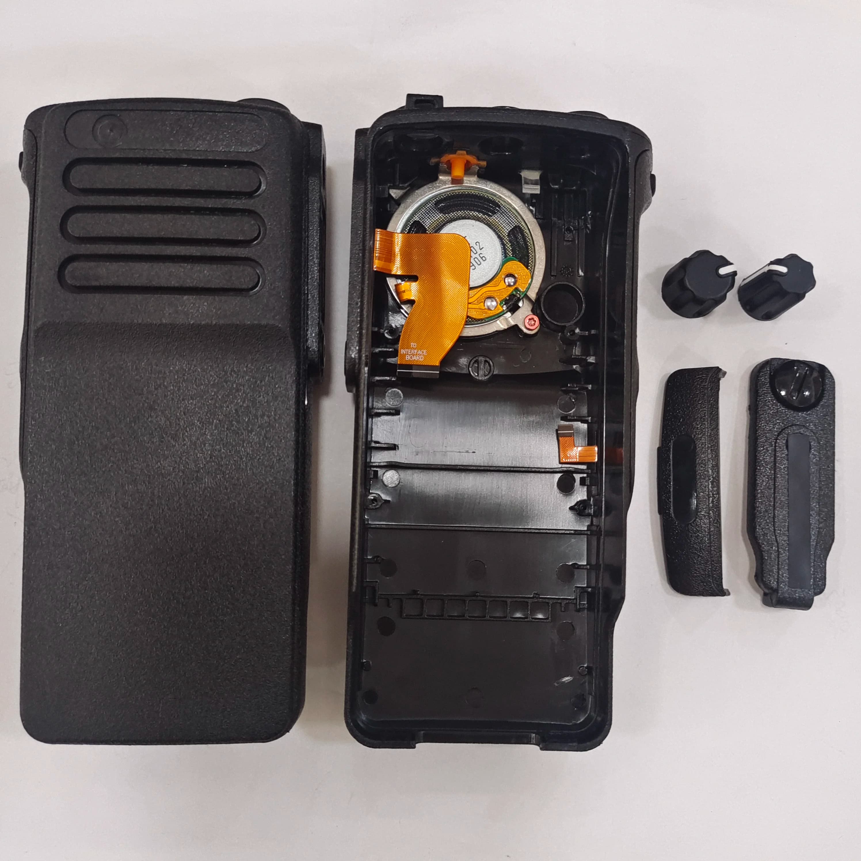 Kit custodia anteriore di ricambio per walkie-talkie nero con altoparlante per DP4400e XPR7350e XIR P8600i GP328D + radio bidirezionale