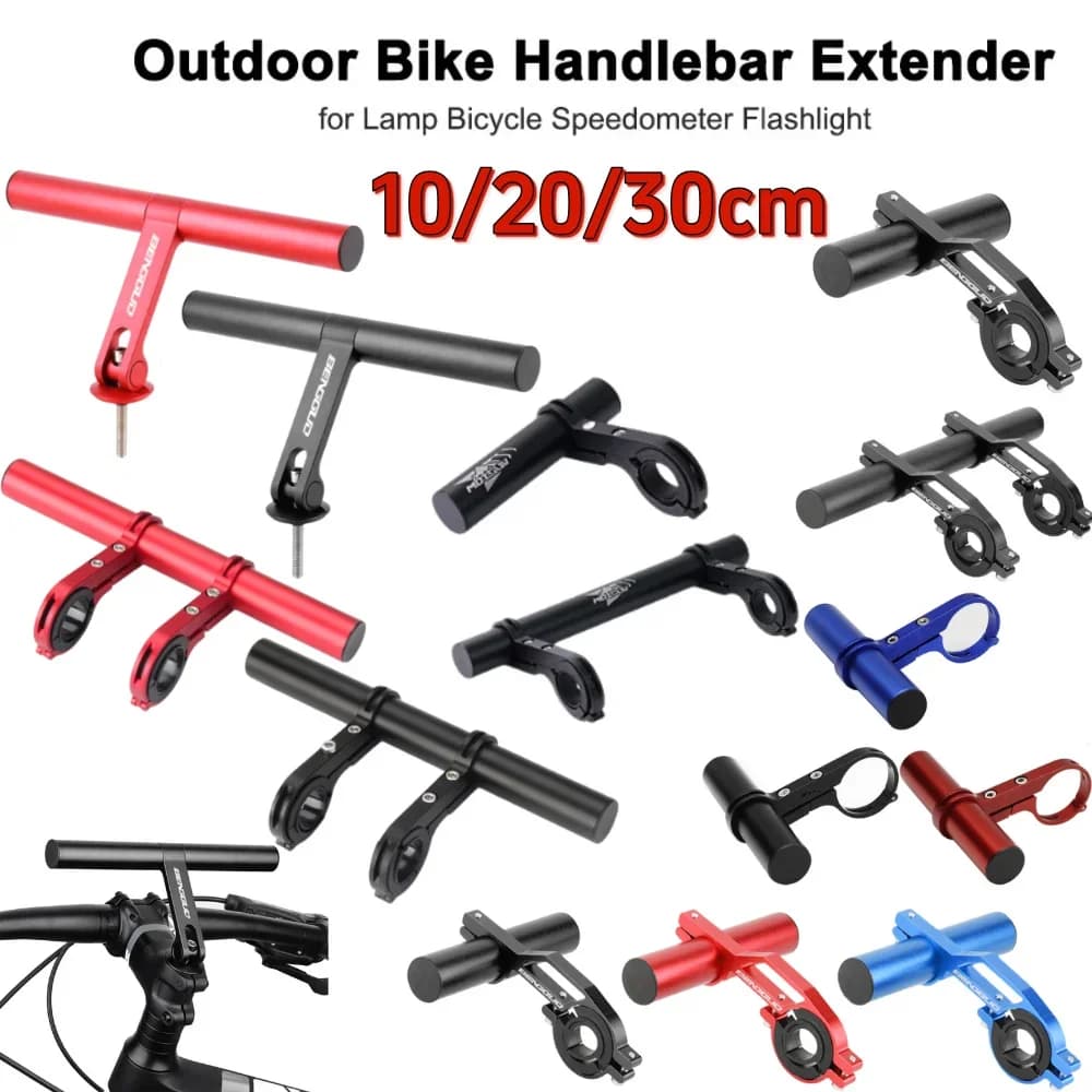 Staffa estesa per manubrio della bicicletta da 10/20/30 cm Barra di prolunga regolabile in lega di alluminio Supporto per telefono leggero per computer da bici