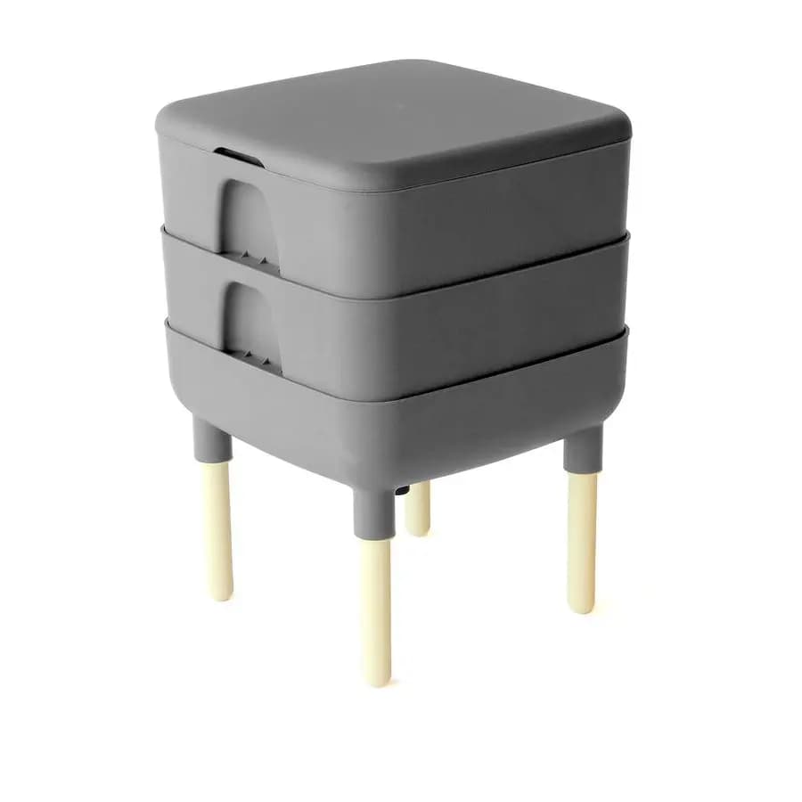 Il compositore vivente essenziale, contenitore per vermicomposter a vite senza fine a 2 vassoi HFLC4000v2GRY Grigio