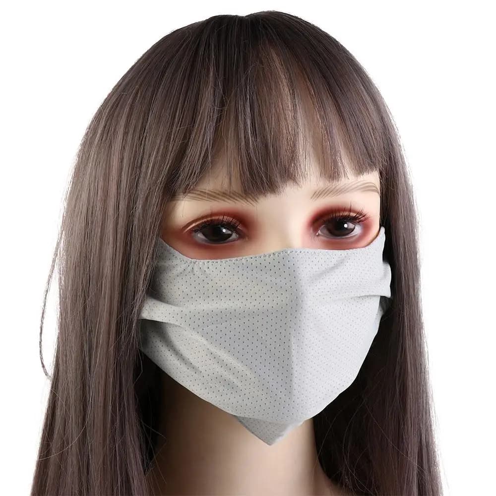 Fishing Breathable Outdoor For Girl Hiking Solid Color Mesh Sun Protection Sunscreen Mask Ice Silk Mask Face Cover Face Scarf