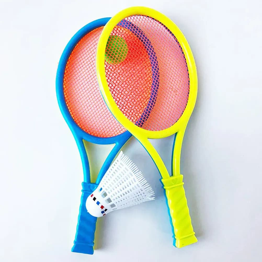 Badminton Tennis Rackets Balls Set for Kids Outdoor Indoor Sports Fun Parent-Child Girls Random Color