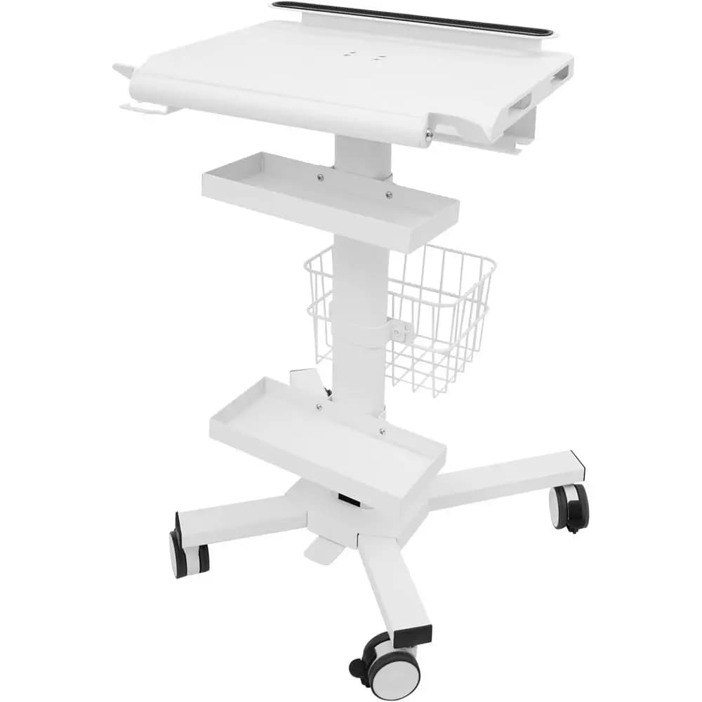 Carrello Medico Portatile con Supporto per Laptop, Porta Scanner Regolabile, Ideale per Ospedali e Cliniche Estetiche