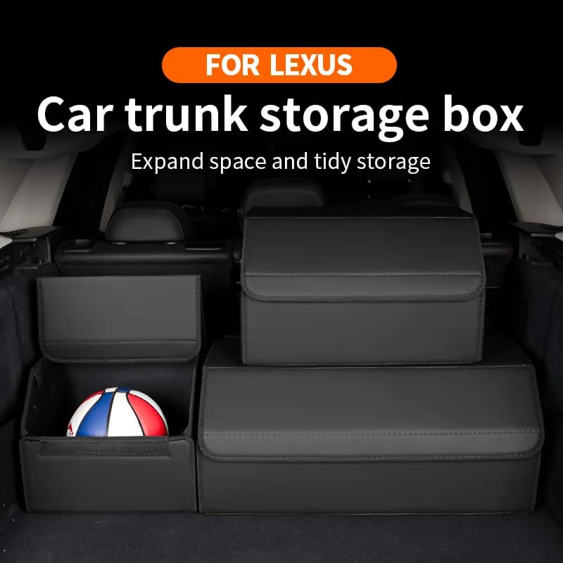 Trunk Organizer Box For Lexus NX RX350 RX450h 350e ES 500e ES 350h XV30 XV40 LX570 LX600 Storage Box Large Capacity Foldable