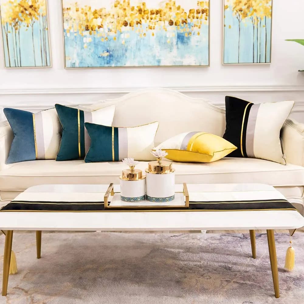 Splicing solid color new home square rectangular super soft throw pillow can be used in the car modern simple wind sofa pillow