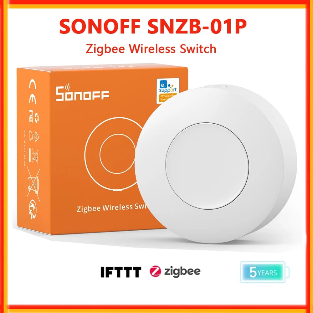SONOFF SNZB-01P Zigbee Wireless switch button Intelligent scene switches Domotic control for APP eWeLink Alexa Smartthings