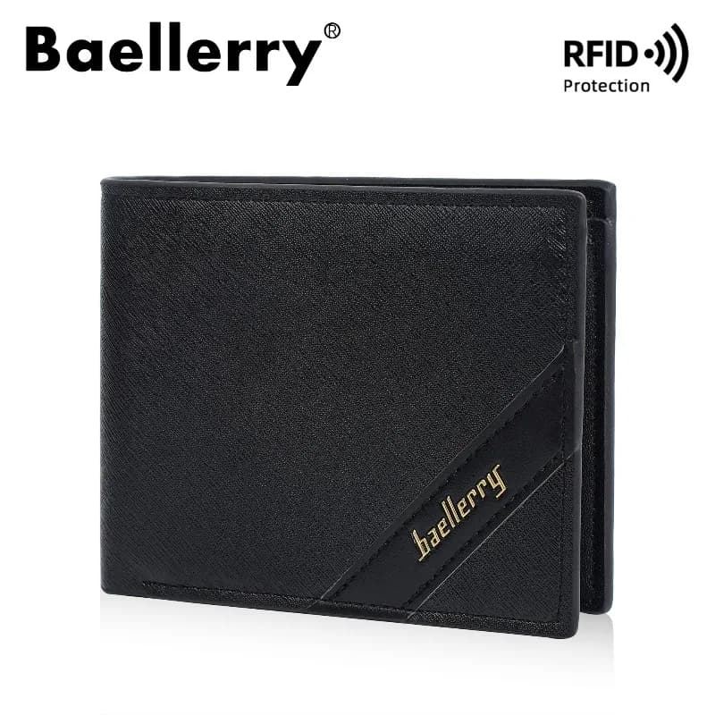 Portafoglio Corto da Uomo Baellerry con Protezione RFID, Stile Sottile Pieghevole in Pelle PU, Porta Carte di Credito per Uomini Giovani