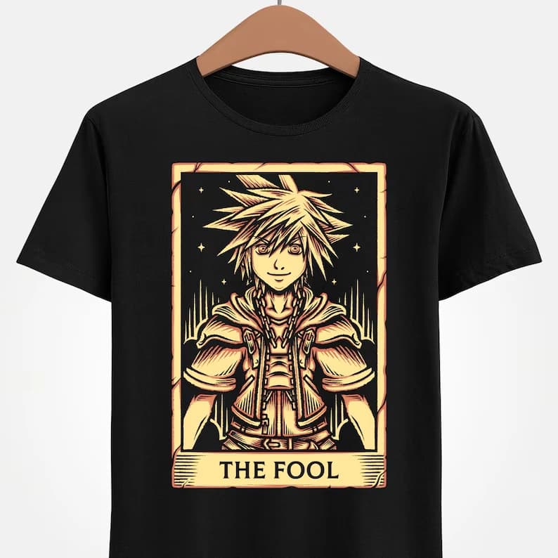 Sora Tarot Card Unisex T-shirt Kingdom Hearts Heartless Video Games Action Rpg Video Game T Shirt Gaming Tee KH Gamer Tee