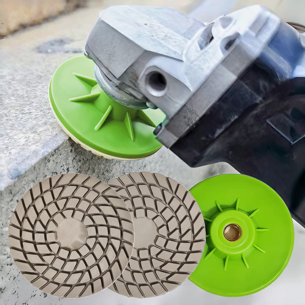 Disco abrasivo diamantato per lucidatura a umido e a secco, filettatura M10, per levigatura marmo, granito, cemento, piani di lavoro in pietra, diametro 80mm