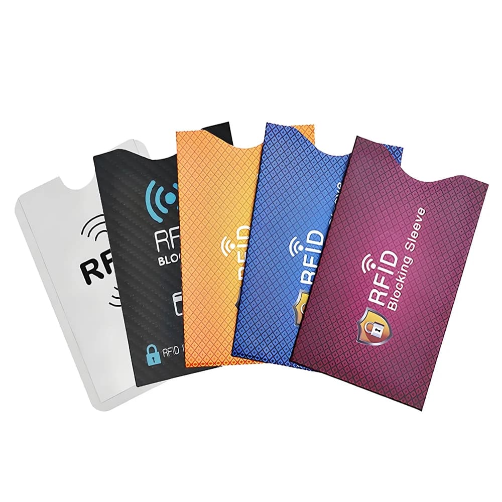 5 pezzi porta carte anti RFID in foglio di alluminio lettore di blocco NFC blocco ID porta carte di credito custodia protettiva custodia per carte di credito in metallo