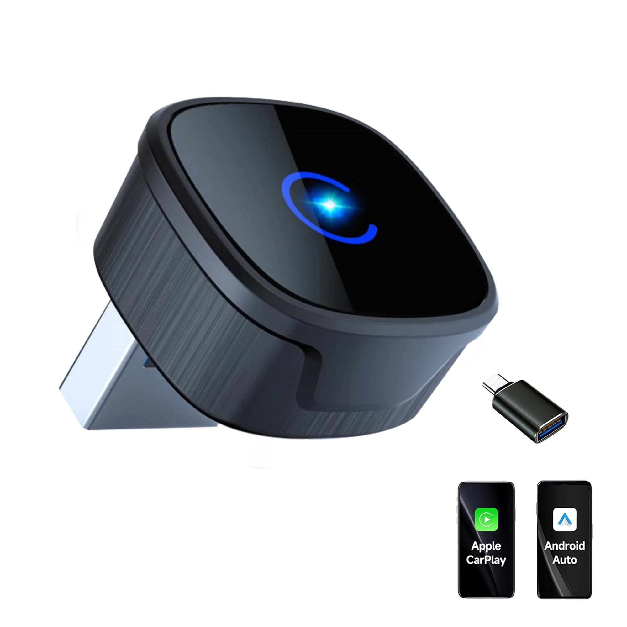 Wireless 2-in-1 CarPlay and Android Auto Updated 2026, Plug & Play Compatible with iPhone and Android Smartphone