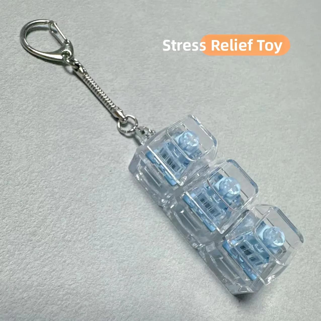 Str Relief Toy Tee-Key PC Fully Transparent Mechanical Keyboard Button Tester Children's Toy Keychain Interactive Game