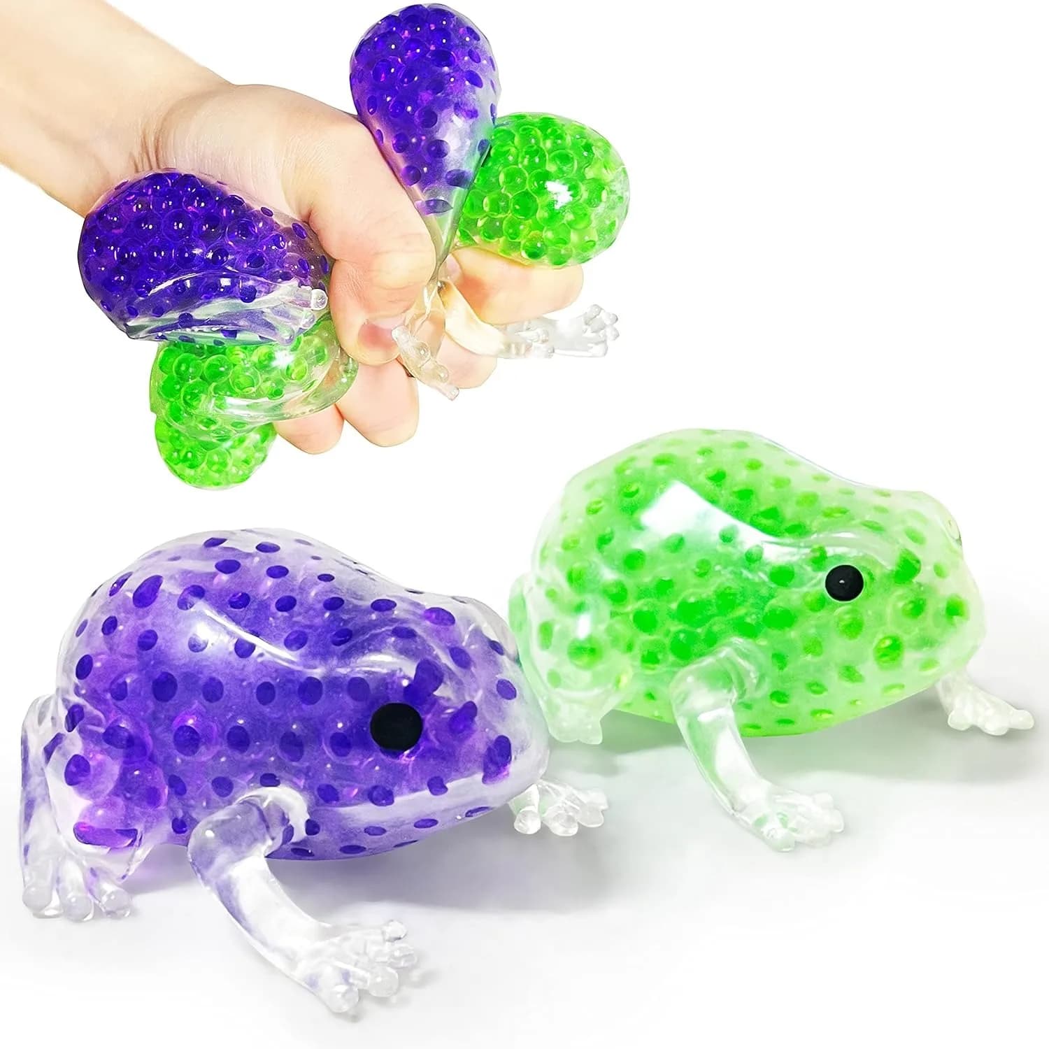 Palline antistress squishy a forma di rana, giocattoli elasticizzati per spremere animali, per bambini e adulti, ideali per ADHD, autismo, ansia