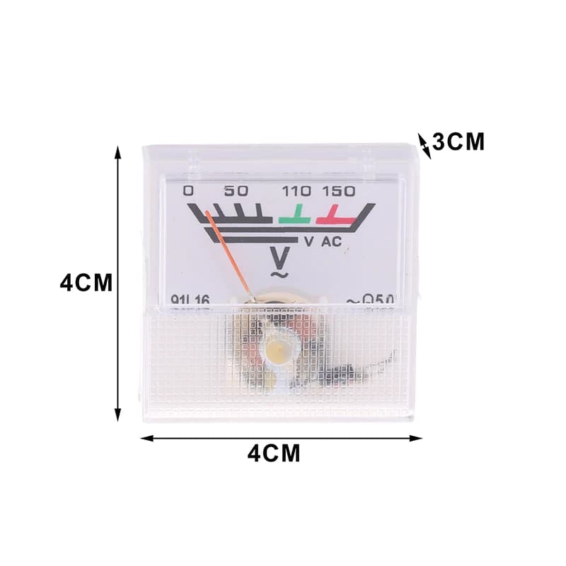 1 pz. Amperometro/Voltmetro Analogico da Pannello in Plastica AC150-300V DC 10-250V DC 5-75A con Puntatore