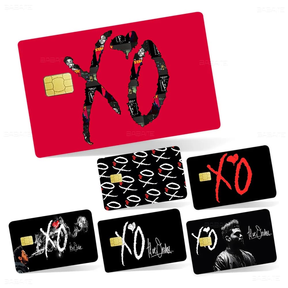 Rapper The Weeknd XO Gioco Anime Pellicola adesiva Custodia in pelle per piccola grande senza chip Debit Carta di credito Lato anteriore