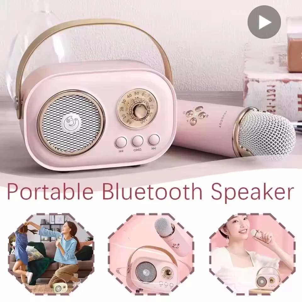 Karaoke Altoparlante Bluetooth wireless portatile con microfono Radio FM Caixa De Som Mini Sound Box Musica Piccola colonna Mp3