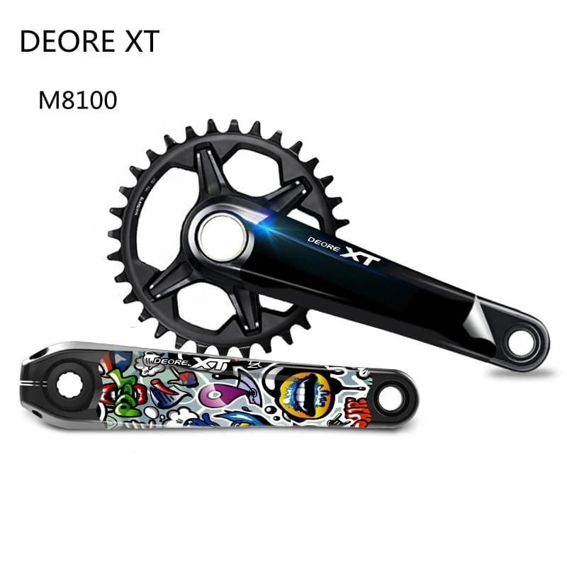 M8100 XT guarnitura decalcomanie deore protezione manovella adesivi fai da te Coperture adatte per Shimano M8100 XT Manovelle decalcomanie decorazione