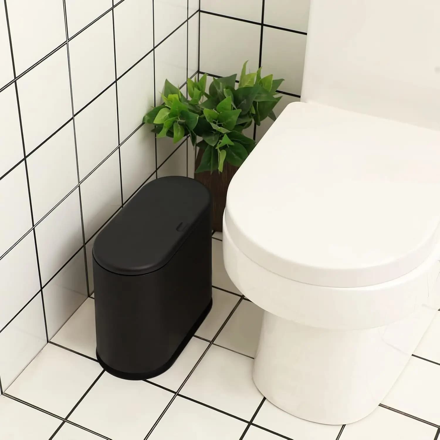 VEEHOME Creativo Doppio Strato Nero Pattumiera Per Soggiorno Cucina Bagno Senza Coperchio Spazio Stretto Secchio di Stoccaggio Panno Da Cucire