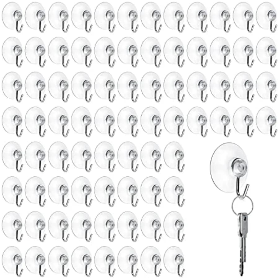 Pcs Suction Cup Hooks Wall Clear Suction Cups with Metal Hooks Window Hangers for Glass Wall Towel Hangers Supplies Bathroom Gl