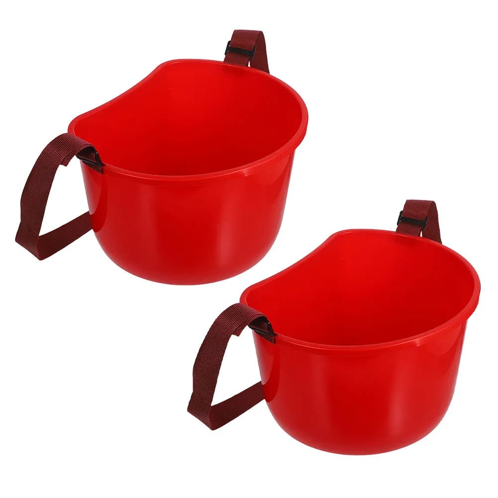 2pcs Portable Fertilizer Bucket 35.8X29X21.8Cm Plastic Harvest Backpack For Fruit Vegetable Seed Feed Collection Garden Farming