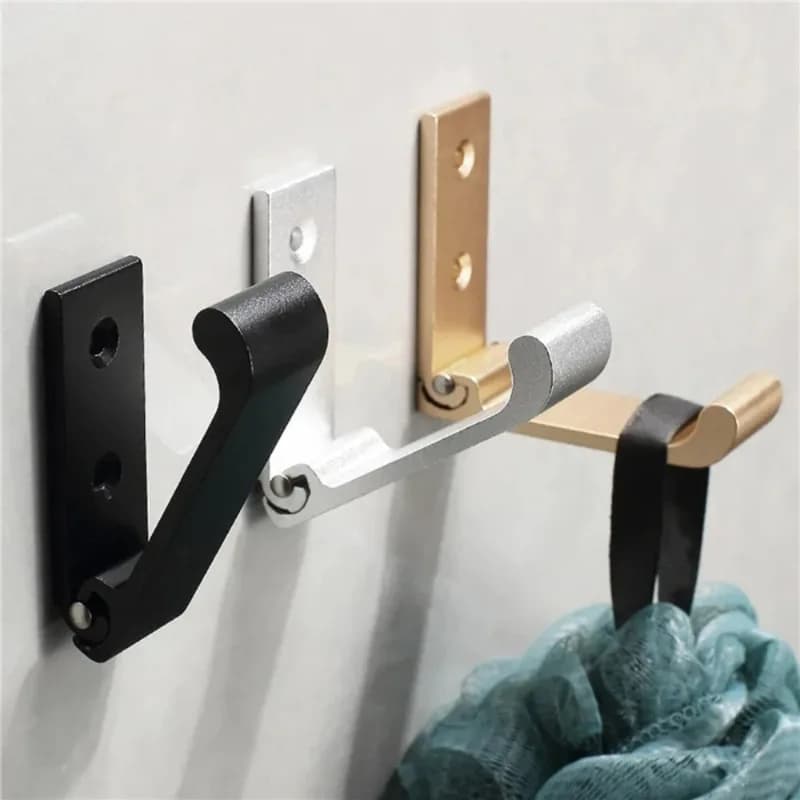 1PC folding hooks wall door clothes coat hat bags hangers kitchen bathroom hooks for towels anti-rust folding hook single