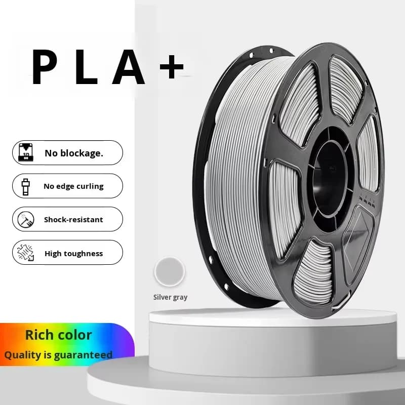 PLA+ 3D Printing Consumables PLA Plus Monochrome 1kg Multi-Color Optional 1.75mm Silvery Gray 3d Filament