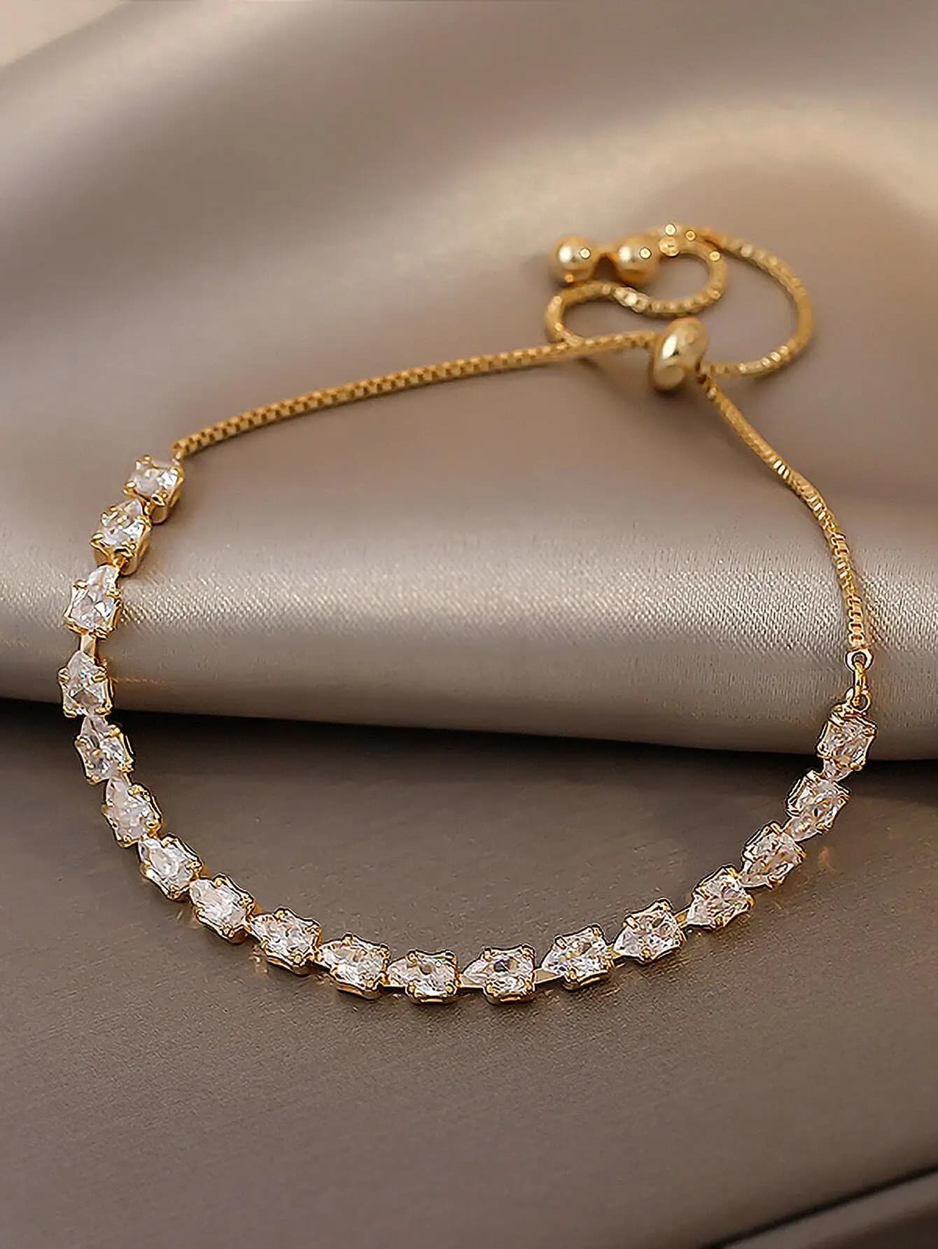 Andkiss Cubic Zirconia Decor Bracelet
