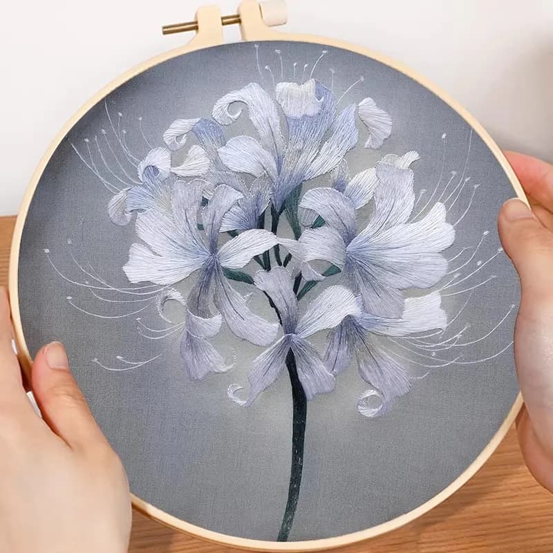Kit di Ricamo Stile Suzhou per Principianti, Set Completo per Cucito a Mano con Modello, Crea la Tua Arte Floreale