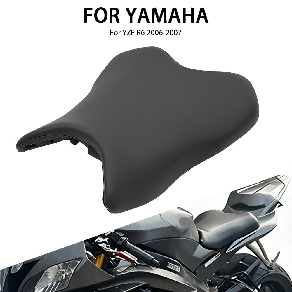 Black Black Passenger Driver Seat Suitable for Yamaha YZF R6 YZF-R6 2006 2007 Motorcycle Accessories Seat cushion Chair