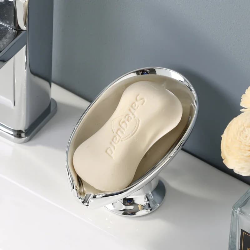 No Punching Soap Dish Bathroom Storage Soap Holder Wristband Hand Dispenser Gold and Silver Ceramics Washbasin Drain Soap Holder